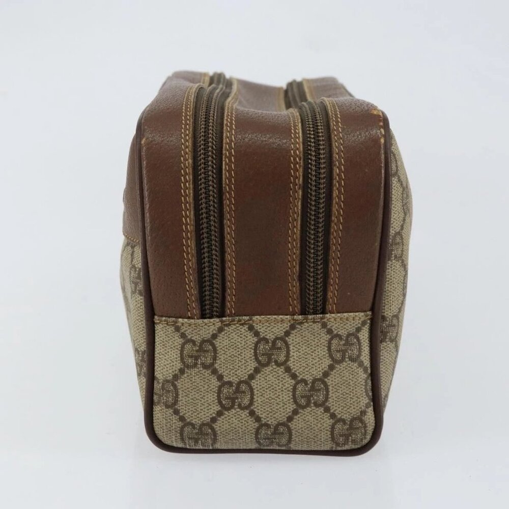 GUCCI GG Supreme Clutch Bag PVC Leather Beige Gold 014 58 6086 Auth bs31128 - Picture 3 of 16
